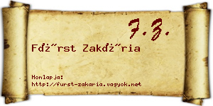 Fürst Zakária névjegykártya